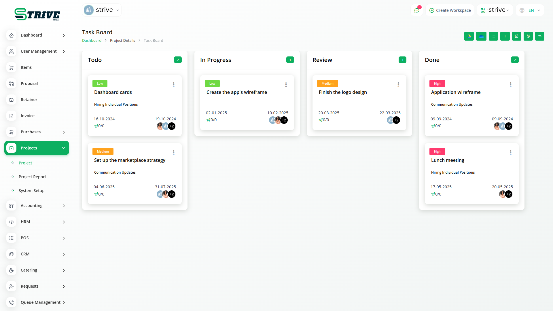 Accounting module dashboard